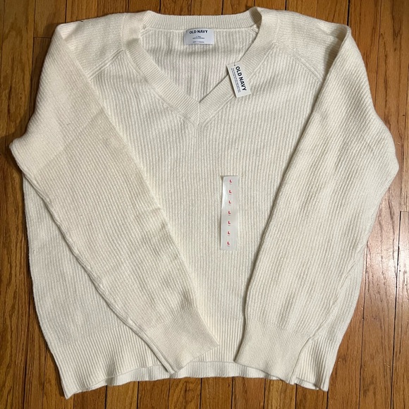 Ivory and Tan Sweaters Vneck and Crew Sz Lg - Picture 3 of 3